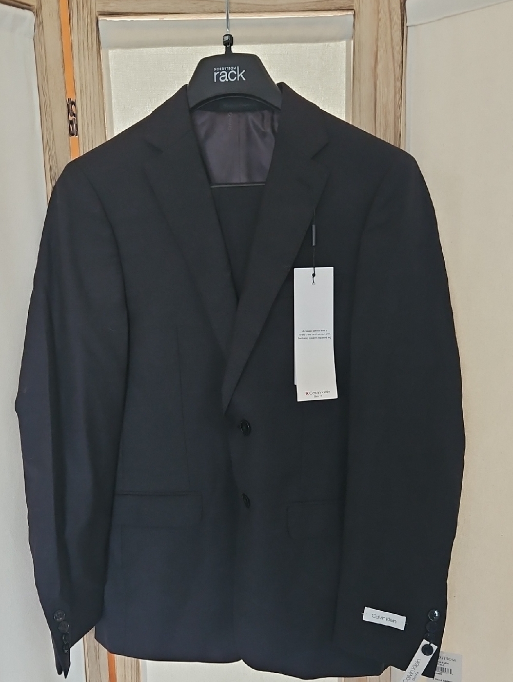 Calvin Klein Black Men's Two-Button Suit Jacket